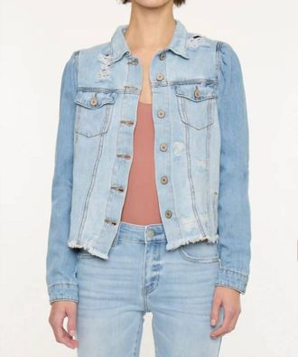 Kancan Rodeo Denim Jacket In Light Wash