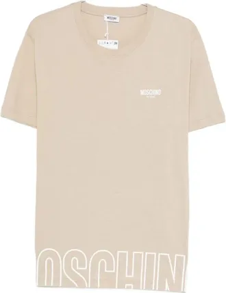 Moschino T-shirts en Polos Beige - Heren - T-shirts - Beige - M - Katoen - Tops