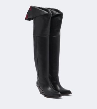 Chlo&eacute; Chlo&eacute; Botas mosqueteras Azelan de piel bordadas