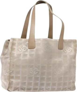 Chanel Pre-owned Vintage Nylon Tote Bag - Dames - Vintage Shopper - Beige - ONE Size - Nylon - Vintage