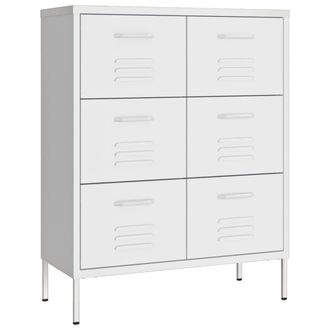 vidaXL Armario De Almacenamiento Acero Blanco 80x35x101,5 Cm Vidaxl