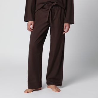 Tekla Pantalone pigiama in cotone marrone