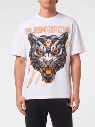 Plein Sport T-shirt in jersey di cotone con stampa logo grafica