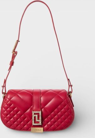 Versace Womens Logo Leather Shoulder Bag Red - Size: O/S