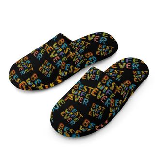 Generic Best Wife Ever Mens Cozy Memory Foam Slippers Warm Cotton House Shoes Comfy Slipper for Indoor Outdoor