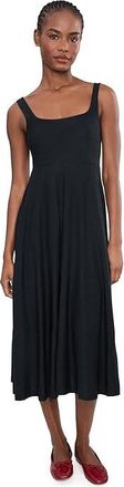 Beyond Yoga Featherweight At The Ready Square Neck Midi Dress Womens Dress Darkest Night : 2XL