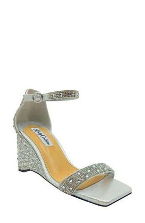 Lady Couture Kloe Crystal Embellished Wedge Sandal in Silver at Nordstrom Rack, Size 10