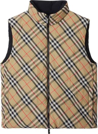 Burberry reversible padded gilet - men - Polyamide/Polyester/Goose Down/Goose Feather - S - Neutrals