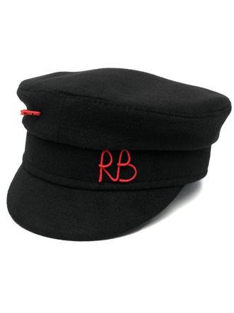 Ruslan Baginskiy Cappello baker boy con ricamo - Nero