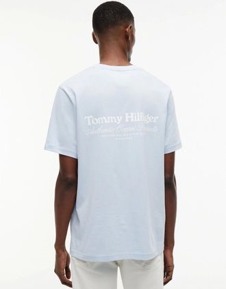 Tommy Hilfiger Mens Tommy Hilfiger Nautical Back Graphic Mens T-Shirt - Breezy Blue - Size: 42