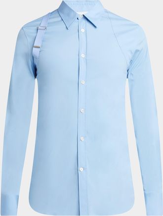 Alexander McQueen Mens Logo-Tape Harness Dress Shirt