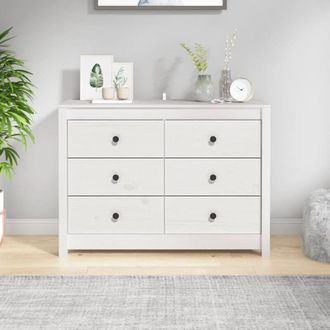vidaXL Armadietto Bianco 100x40x72 cm in Legno Massello di Pino - Vidaxl