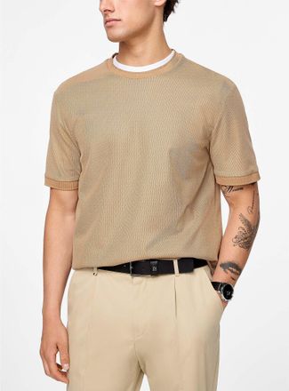 BOSS Mens Mercerized cotton t-shirt with contrast edges