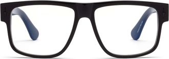 CADDIS Mister Cartoon Blue Block Lens Glasses - 0 In Black