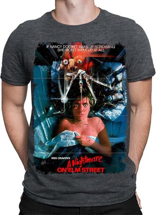Generic Halloween T-Shirt Nightmare on Elm Street Movie Poster Horror Mens T Shirts HD Dark Heather Grey S