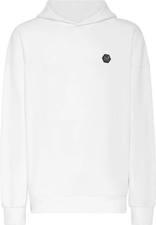 Philipp Plein Hoodie Sweatshirt PP Glass - Heren - Hoodies - Wit - 5XL - Katoen - Hoodies & sweatvesten