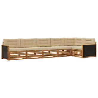vidaXL Conjunto De Sof&aacute;s De Exterior 6 Pcs Natural Y Beige Vidaxl