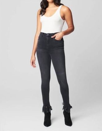 Blank NYC The Great Jones High Waist Frayed Hem Skinny Jeans In Falcon