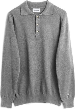 Soulland Marcel polo jumper - Heren - Ronde hals truien - Grijs - M/L - Wol - Truien & Vesten