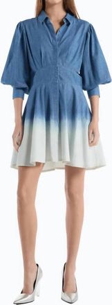 Christy Lynn Roxanne Elbow-Length Dress In Indigo Dip
