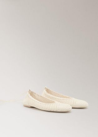 Mango Ballerine tessuto fasce bianco sporco - Donna - 36 - MANGO