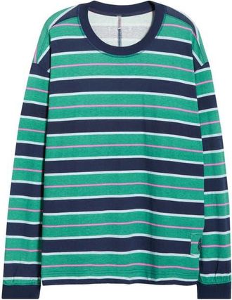 Free People FP Movement Printed Hustle Layer T-Shirt in Navy/Green Glow at Nordstrom, Size X-Small