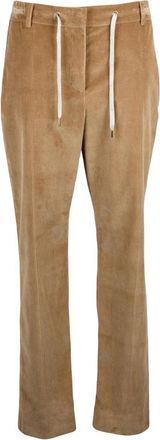 Eleventy Rechte broek - Dames - Straight fit broeken - Beige - M - Katoen - Broeken