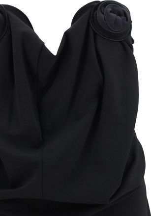 Magda Butrym Womens Draped Strapless Dress Black Wool (ovis Aries)