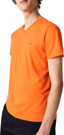 Lacoste Short Sleeve Tee In Orange