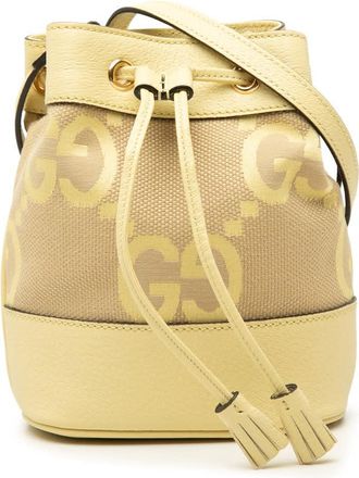 Gucci Pre-owned Gucci Mini Jumbo GG Canvas and Calfskin Ophidia Bucket Bag Ladies 67R6LV4BGROL65NS