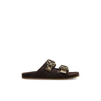 Burberry Sliders, female, Brown, Size: 8 1/2 US Logo Slides