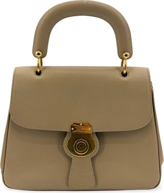 Burberry Dk88 Top Handle Leather Beige Leather Handbag (Pre-Owned)