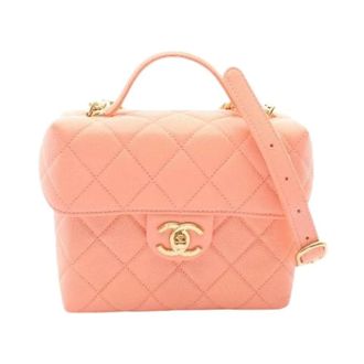 Chanel Pre-owned Matelasse Small Vanity Bag 2Way Shoulder Bag - Dames - Pre-owned - Roze - Maat: ONE Size Leer