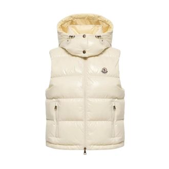 Moncler Niverolle Short Down Gilet - female - Moncler - Waistcoats - White - S - Jackets