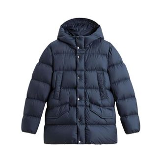 Woolrich Down Jackets, male, Blue, Size: 2XL Cloud Davis Parka