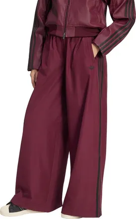 adidas Originals Firebird Wide Leg Track Pants in Maroon/black at Nordstrom, Size X-Large