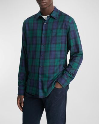 Vince Mens Castaic Plaid Sport Shirt