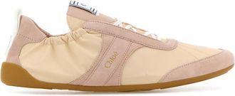 Chlo&eacute; Two Tone Canvas And Leather Chlo&atilde;&uml; Kick Sneakers