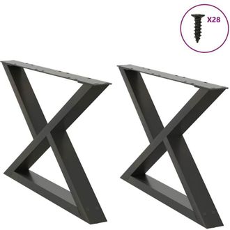 vidaXL Vidaxl - Patas Para Mesa De Centro (2 Unidades), Antracita, 70 X (42-43,3) Cm, Acero