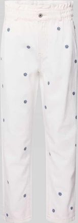 Jake*s Casual Paperbag Jeans mit Eingrifftaschen in Beige, Gr&ouml;&szlig;e 34