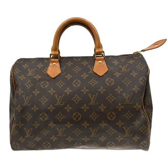 Louis Vuitton Speedy Handbag Monogram Canvas Brown Canvas Handbag (Pre-Owned)