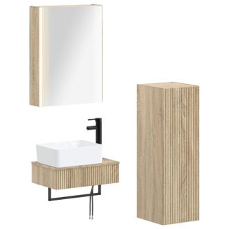 vidaXL Juego De Muebles De Ba&ntilde;o 4 Pcs Roble Sonoma Vidaxl