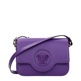 Versace Purple Leather Crossbody Womens Bag