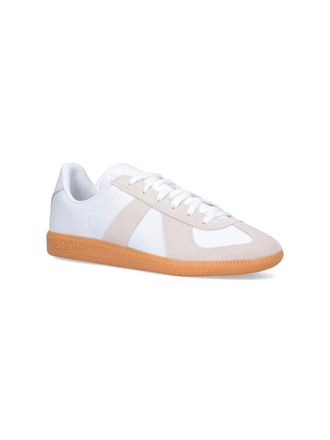adidas Leather and Suede Color-Block Sneakers - White