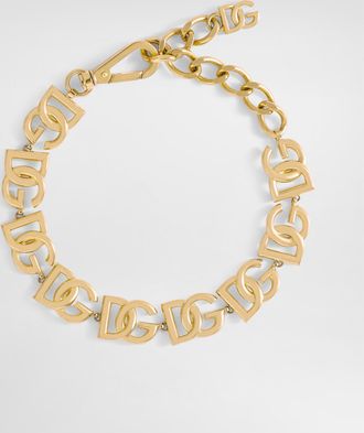 Dolce & Gabbana Choker With Multiple Dg Logos - Woman Bijoux Gold Metal Onesize