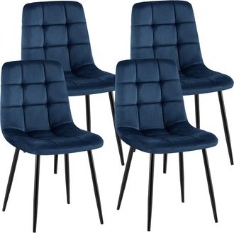 Clp Clp - Lote De 4 Sillas De Comedor Antibes Azul Oscuro