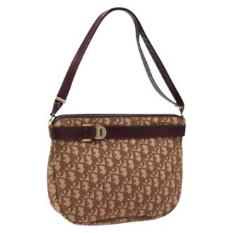 Dior Pre-owned Shoulder Bags, female, Red, Size: ONE SIZE Pre-owned Vintage Canvas Shoulder Bag