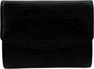 Louis Vuitton Black Leather Coin Purse/Coin Case (Pre-Owned)