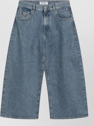 The Attico cropped wide leg jeans belt loops