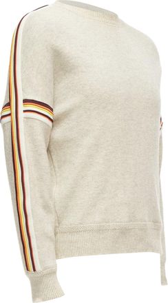 Isabel Marant Nelson grey melange cotton striped trim sweatshirt S